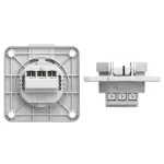 Gniazdo wtyczkowe wersja SCHUKO 16A 2P+Z 230V 50/60Hz IP54, tylne podłączenie kołnierz 70X70, styki niklowane, szare