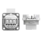 Gniazdo wtyczkowe wersja z bolcem 16A 2P+Z 230V 50/60Hz IP54, tylne podłączenie kołnierz 50X50, styki niklowane, szare 108-0g