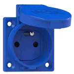 Gniazdo wtyczkowe wersja z bolcem 16A 2P+Z 230V 50/60Hz IP54, tylne podłączenie kołnierz 50X50, styki niklowane ochrona przed dziećmi