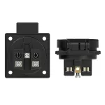 Gniazdo wtyczkowe wersja SCHUKO 16A 2P+Z 230V 50/60Hz IP54, boczne podłączenie kołnierz 50X50, styki niklowane, czarne 1050-0ss