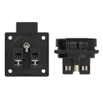 Gniazdo wtyczkowe tablicowe 230V z bolcem czarne IP54 fran./belg. P-NOVA+