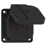 Gniazdo tablicowe wersja ANGIELSKA 13A 2P+Z 230V 50/60Hz IP54, boczne podłączenie kołnierz 64X64, styki niklowane