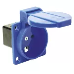 Gniazdo tablicowe wersja DUŃSKA 16A 2P+Z 230V 50/60Hz IP44, tylne podłączenie kołnierz 50X50, styki niklowane