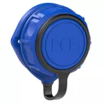 Gniazdo wtyczkowe tablicowe NAUTILUS z bolcem uziemnienia z pokrywą na zawiasach 16A 2P+Z 230V 50/60Hz IP66/68, tylne podłączenie, kołnierz owalny, styki niklowane