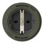 Gniazdo wtyczkowe tablicowe NAUTILUS SCHUKO wojskowe z bolcem uziemnienia z elastycznym połączeniem pokrywy 16A 2P+Z 230V 50/60Hz IP66/68, tylne podłączenie, kołnierz 75X75, styki niklowane