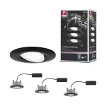 PAULMANN Zestaw opraw do wbudowania CALLA LED 3x6W 530lm okrągła wychylna 4000K IP65 230V czarny matowy