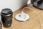 GNIAZDO MEBLOWE WPUSZCZANE Z PRZESŁONĄ SHUTTER, 1 GNIAZDO SCHUKO, 1,5m, BIAŁE
