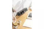 GNIAZDO MEBLOWE BAR, 2x GNIAZDO FRENCH, 1xUSB A, 1xUSB C. 1xRJ45, 1xHDMI, KABEL 1,5m, CZARNE