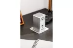 GNIAZDO MEBLOWE WYSUWANE TOWER, 1x GNIAZDO FRENCH, 1xUSB A, 1xUSB C, KABEL 1,5m, BIAŁE, KAPSEL INOX