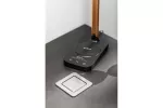GNIAZDO MEBLOWE WYSUWANE TOWER, 1x GNIAZDO FRENCH, 1xUSB A, 1xUSB C, KABEL 1,5m, CZARNE, KAPSEL INOX