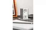 GNIAZDO MEBLOWE WYSUWANE TOWER, 1x GNIAZDO FRENCH, 1xUSB A, 1xUSB C, KABEL 1,5m, BIAŁE, KAPSEL INOX