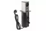 GNIAZDO MEBLOWE WYSUWANE TOWER, 1x GNIAZDO FRENCH, 1xUSB A, 1xUSB C, KABEL 1,5m, CZARNE, KAPSEL INOX