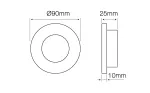 LED line Oprawa szklana okrągła czarna 90x26x10mm mrożona GLIKKA