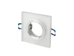 LED line Oprawa szklana kwadrat biała 90x25x10mm mrożona GLIKKA