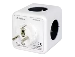 AURA line CUBE rozgałęźnik 4 gniazda 2xUSB