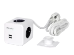 AURA line CUBE przedłużacz 4 gniazda + 2xUSB 1,5m 16A/3680W