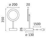 Lusterko kosmetyczne MASUA LED 4W 2700/4000/6500K +wyłącznik IP44 230V chrom / metal