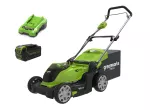 40 V kosiarka 41 cm Greenworks G40LM41K4 zestaw ładowarka + aku 4 Ah