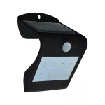 1.5W Lampa ścienna LED solarna / Barwa: 4000K+3000K / Obudowa: Czarna