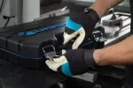 STOR rękawice skórzane mechaniczne czarne/niebieskie 8