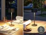 Lampka stołowa solarna ELSE LED DIM USB-C 3,7W 250lm 2700K IP44 czarny / aluminium