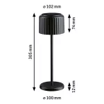 Lampka stołowa solarna ELSE LED DIM USB-C 3,7W 250lm 2700K IP44 czarny / aluminium