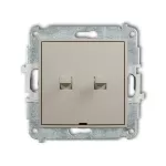 ICON Mechanizm łącznika zwiernego żaluzjowego w stylu amerykańskim (dwa klawisze bez piktogramów) taupe