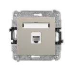 ICON Mechanizm gniazda telefonicznego pojedynczego 1xRJ11, 4-stykowy, beznarzędziowe taupe