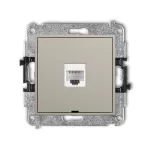 ICON Mechanizm gniazda komputerowego pojedynczego 1xRJ45, kat. 6A, 8-stykowy, bez pola opisowego taupe