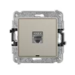 ICON Mechanizm gniazda komputerowego pojedynczego 1xRJ45, kat. 7, ekranowany, 8-stykowy, bez pola opisowego taupe