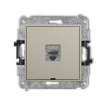 ICON Mechanizm gniazda komputerowego pojedynczego 1xRJ45, kat. 8, ekranowany, 8-stykowy, bez pola opisowego taupe