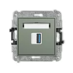 ICON Mechanizm gniazda pojedynczego USB A-A 3.0 szałwiowy