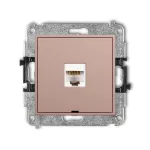 ICON Mechanizm gniazda komputerowego pojedynczego 1xRJ45, kat. 5e, 8-stykowy, bez pola opisowego łososiowy