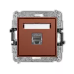 ICON Mechanizm gniazda komputerowego pojedynczego 1xRJ45, kat. 5e, ekranowany, 8-stykowy terakota
