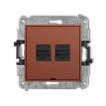 ICON Mechanizm gniazda komputerowego podwójnego 2xRJ45, kat. 6, 8-stykowy, bez pola opisowego terakota