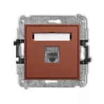 ICON Mechanizm gniazda komputerowego pojedynczego 1xRJ45, kat. 7, ekranowany, 8-stykowy terakota