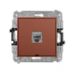 ICON Mechanizm gniazda komputerowego pojedynczego 1xRJ45, kat. 8, ekranowany, 8-stykowy, bez pola opisowego terakota