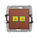 ICON Mechanizm gniazda światłowodowego/optycznego podwójnego, bez pola opisowego terakota