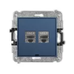 ICON Mechanizm gniazda komputerowego podwójnego 2xRJ45, kat. 8, ekranowany, 8-stykowy, bez pola opisowego navy blue