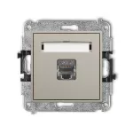 MINI Mechanizm gniazda komputerowego pojedynczego 1xRJ45, kat. 6, ekranowany,  8-stykowy taupe