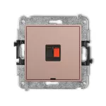 MINI Mechanizm gniazda głośnikowego pojedynczego, bez pola opisowego łososiowy