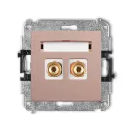 MINI Mechanizm gniazda głośnikowego pojedynczego (typu banan - czerwony i czarny, pozłacany, 4 mm2, skręcany) łososiowy