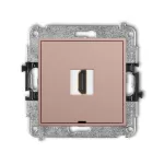 MINI Mechanizm gniazda pojedynczego HDMI 2.0, 4K, bez pola opisowego łososiowy