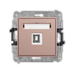 MINI Mechanizm gniazda pojedynczego USB A-B 2.0 łososiowy