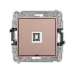 MINI Mechanizm gniazda pojedynczego USB A-B 2.0, bez pola opisowego łososiowy