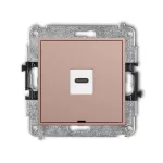 MINI Mechanizm gniazda pojedynczego 1xUSB C-C, bez pola opisowego łososiowy