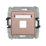 MINI Mechanizm gniazda multimedialnego pojednczego bez modułu (standard Keystone) łososiowy