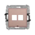 MINI Mechanizm gniazda multimedialnego podwójnego bez modułu, bez pola opisowego (standard Keystone) łososiowy