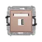 MINI Mechanizm ładowarki USB pojedynczej USB A, 5W max., 5V, 1A łososiowy