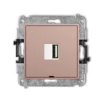 MINI Mechanizm ładowarki USB pojedynczej USB A, 5W max., 5V, 1A, bez pola opisowego łososiowy